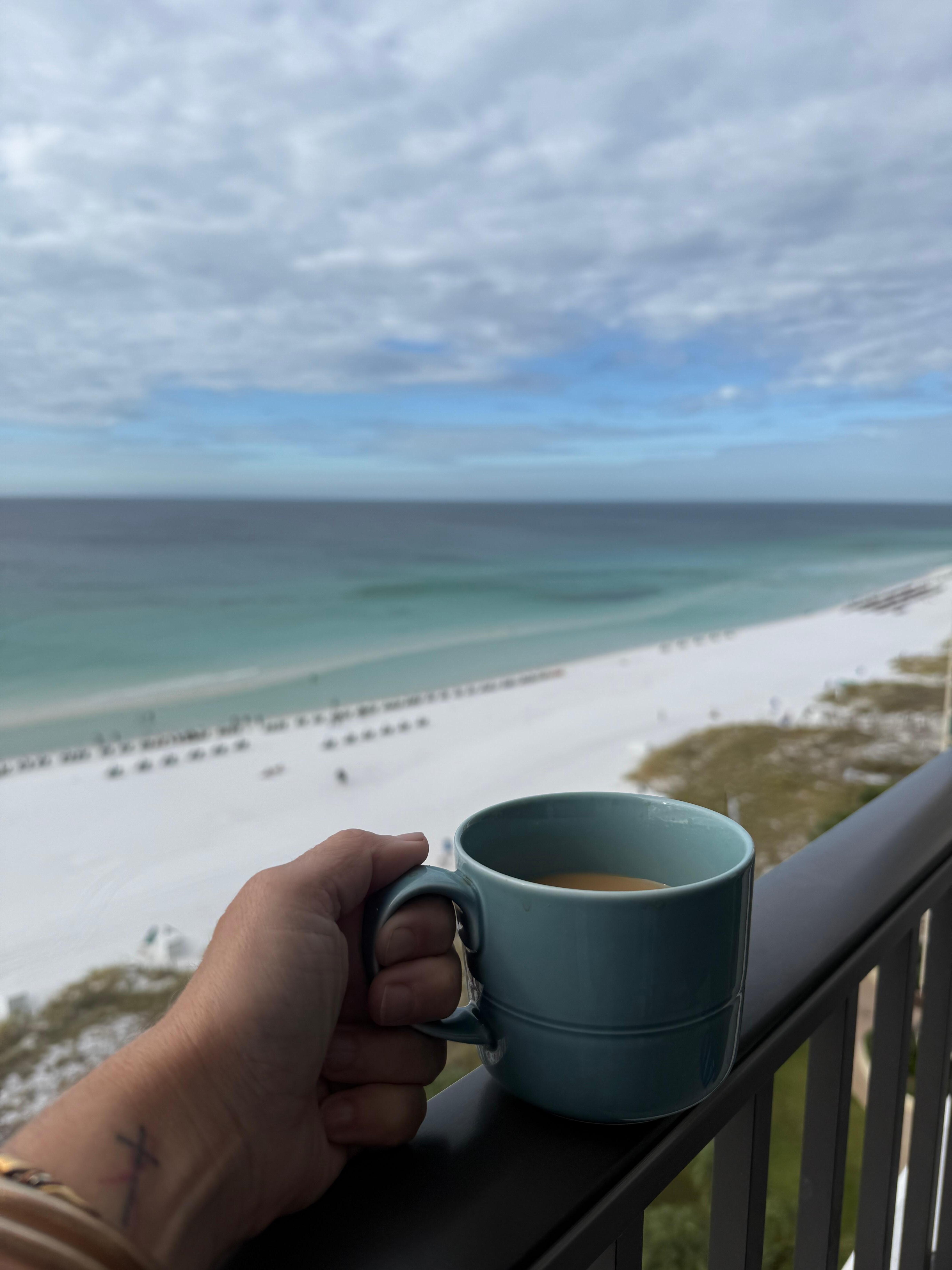Morning coffee on the balcony 
