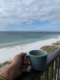 Morning coffee on the balcony
