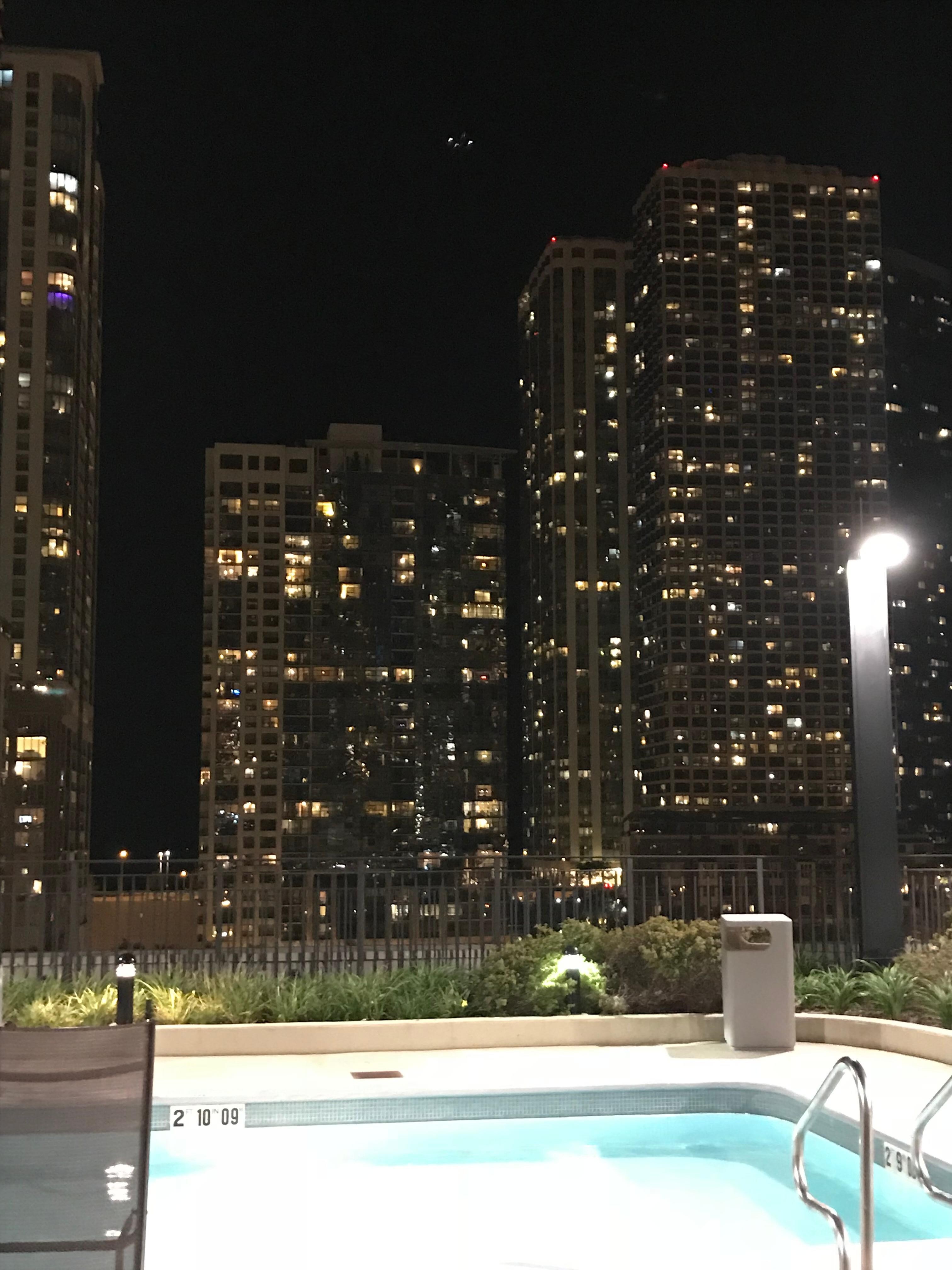 View from outside pool