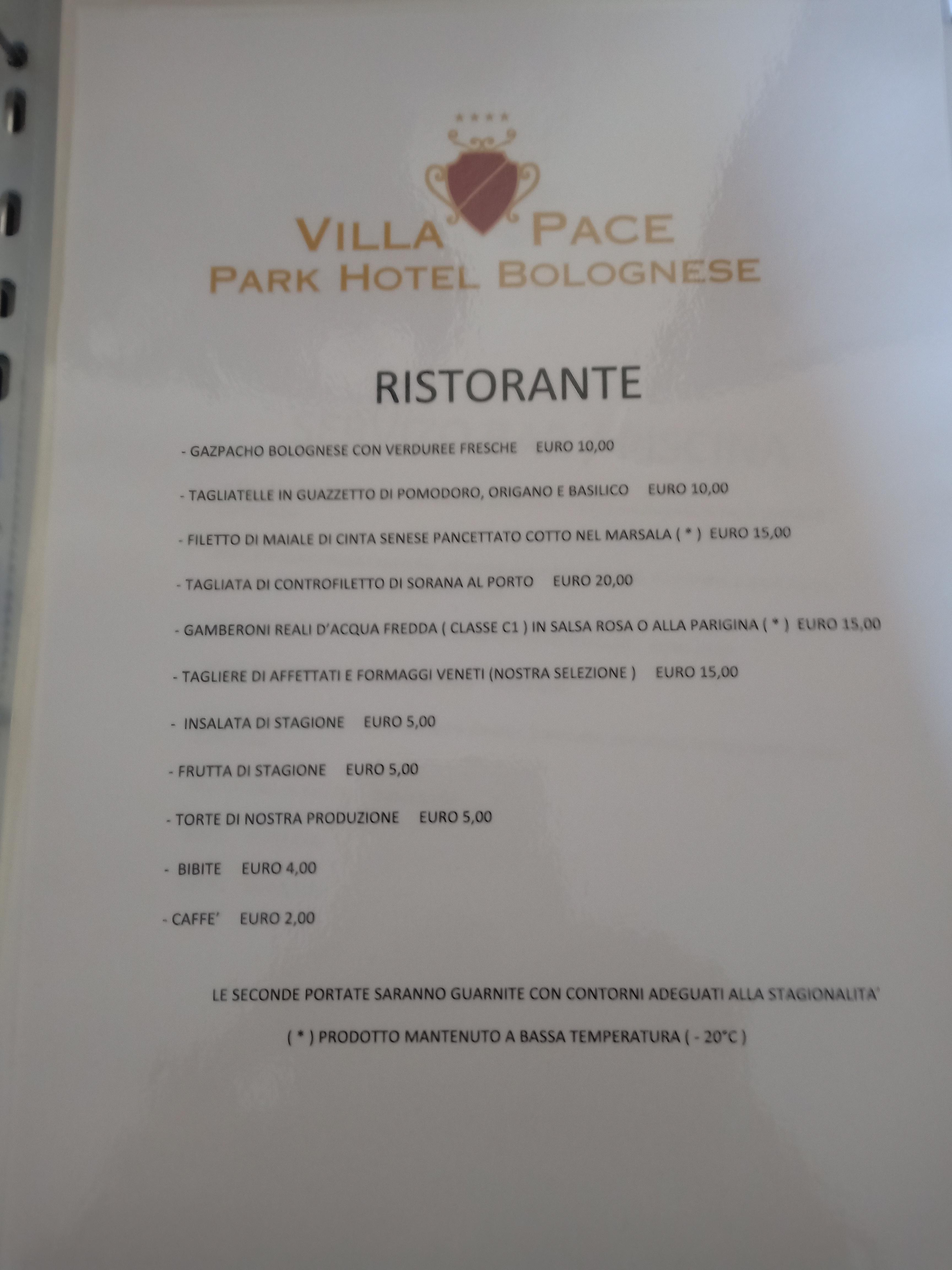 Carte du restaurant sans les plats du jour