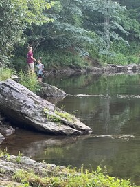 Fishing from the backyard.