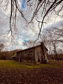 View from behind cabin