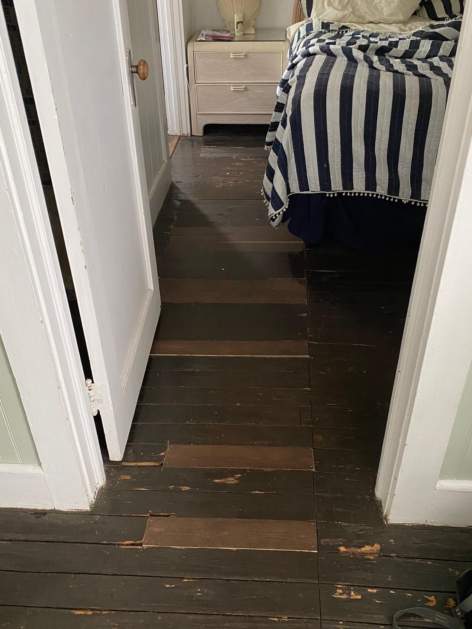 Bedroom floor, replaced rotten wood