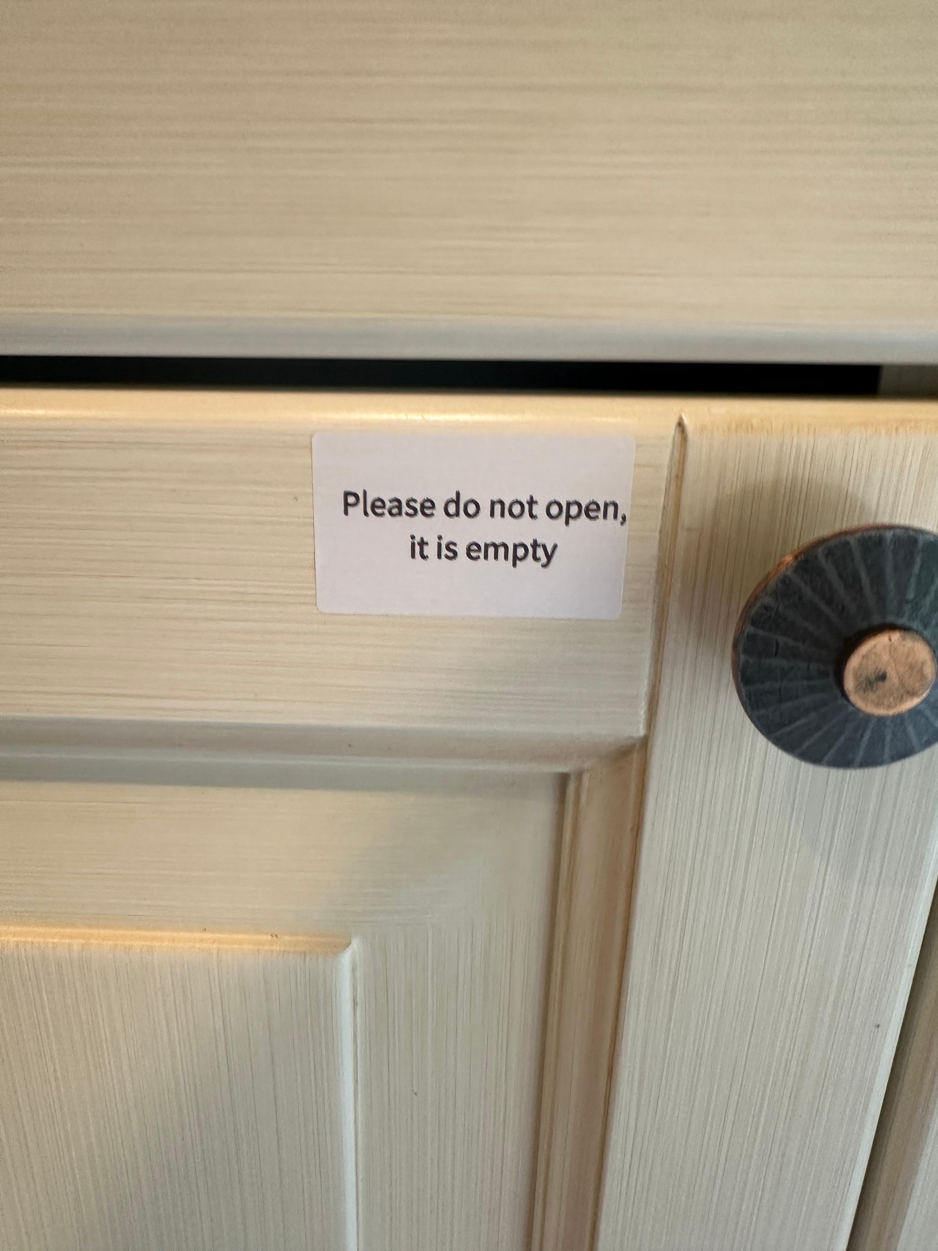 Lovely kitchen with helpful signs