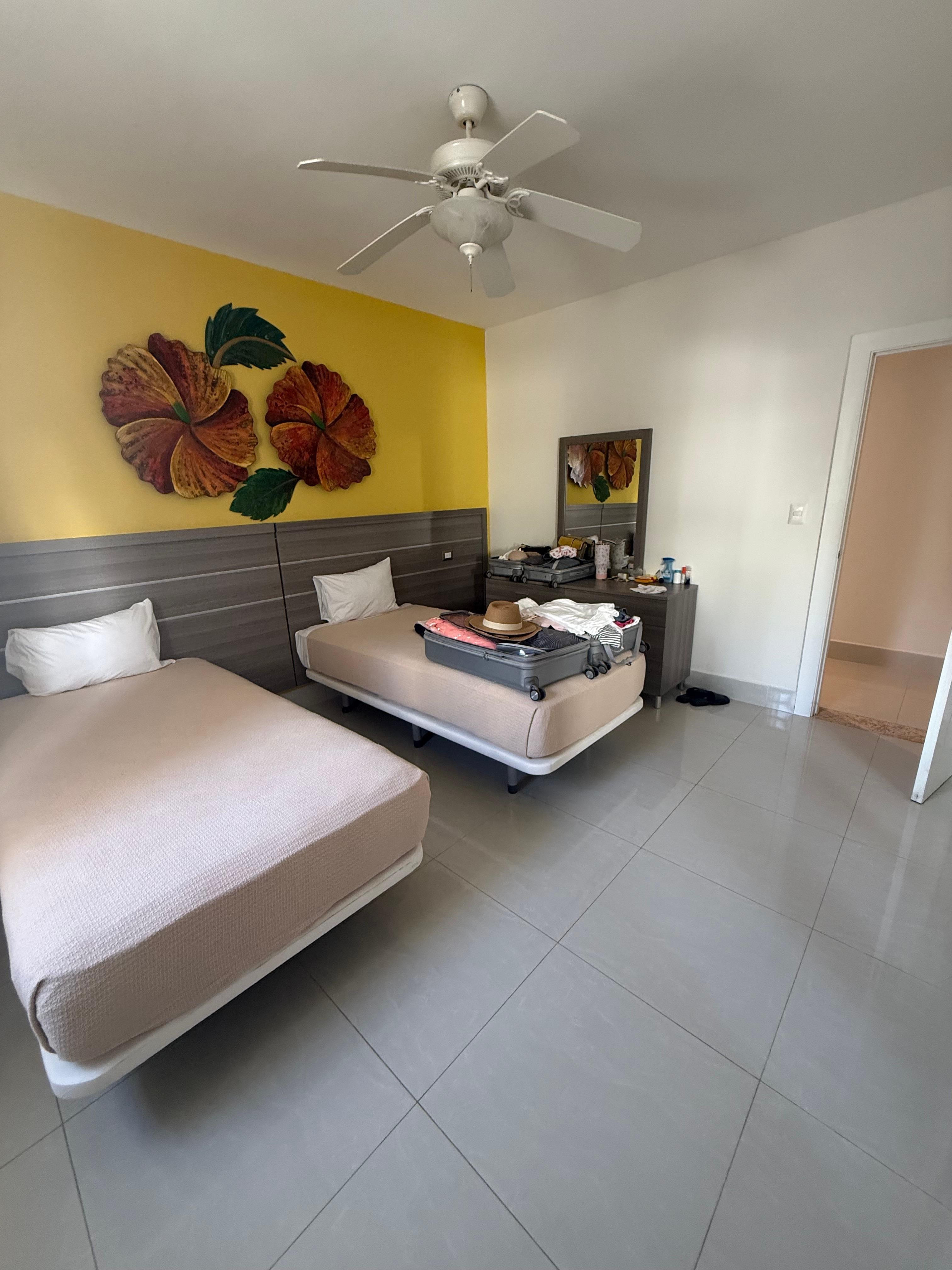 2nd bedroom, uncomfortable twin beds, large closet 