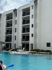 More construction around the pool.