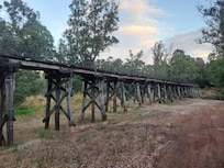 Beneath the rail bridge
