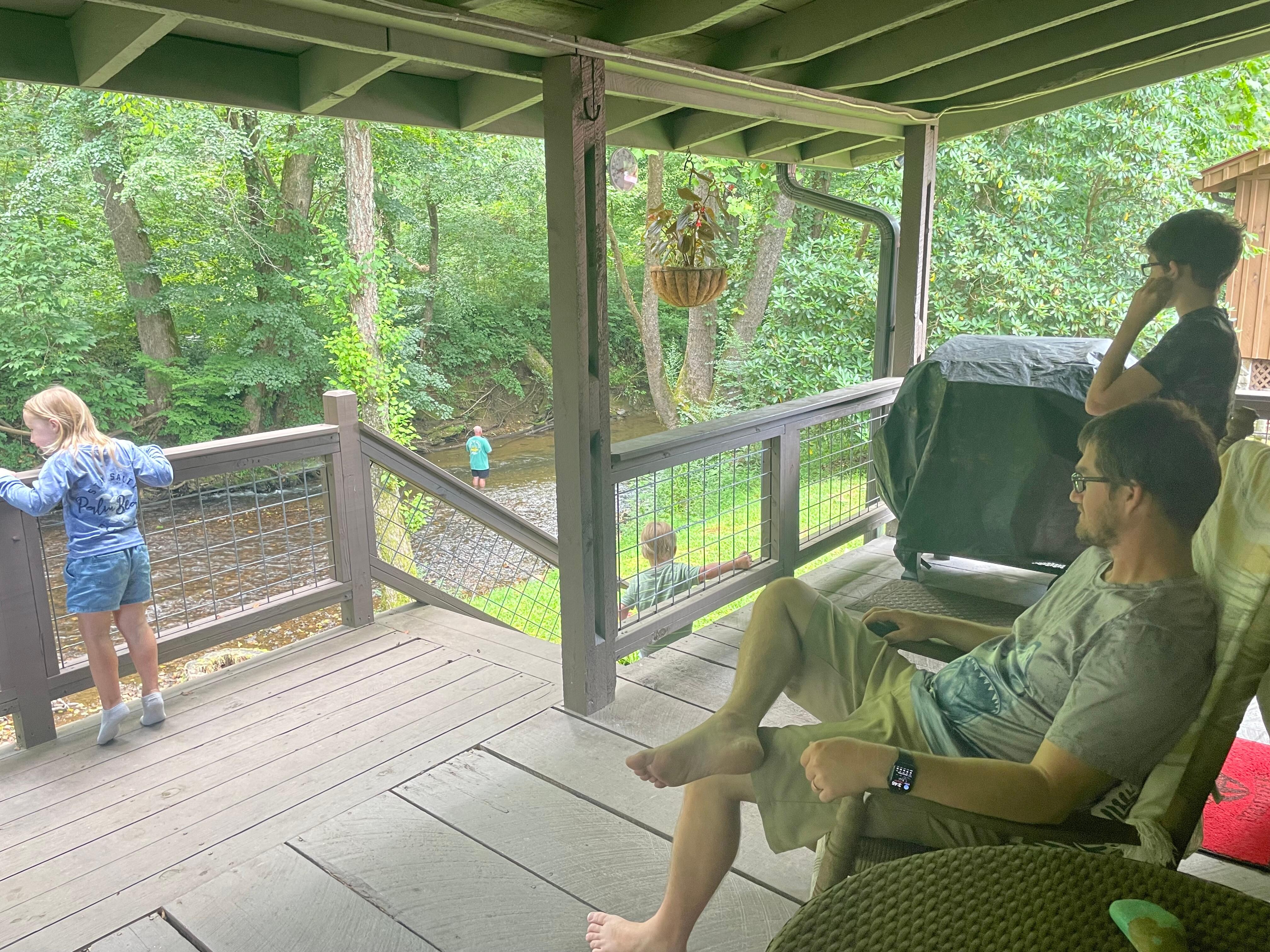 From the back porch (there’s a grill with stuff to use)