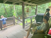 From the back porch (there’s a grill with stuff to use)