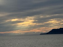 Sunset from waterside porch