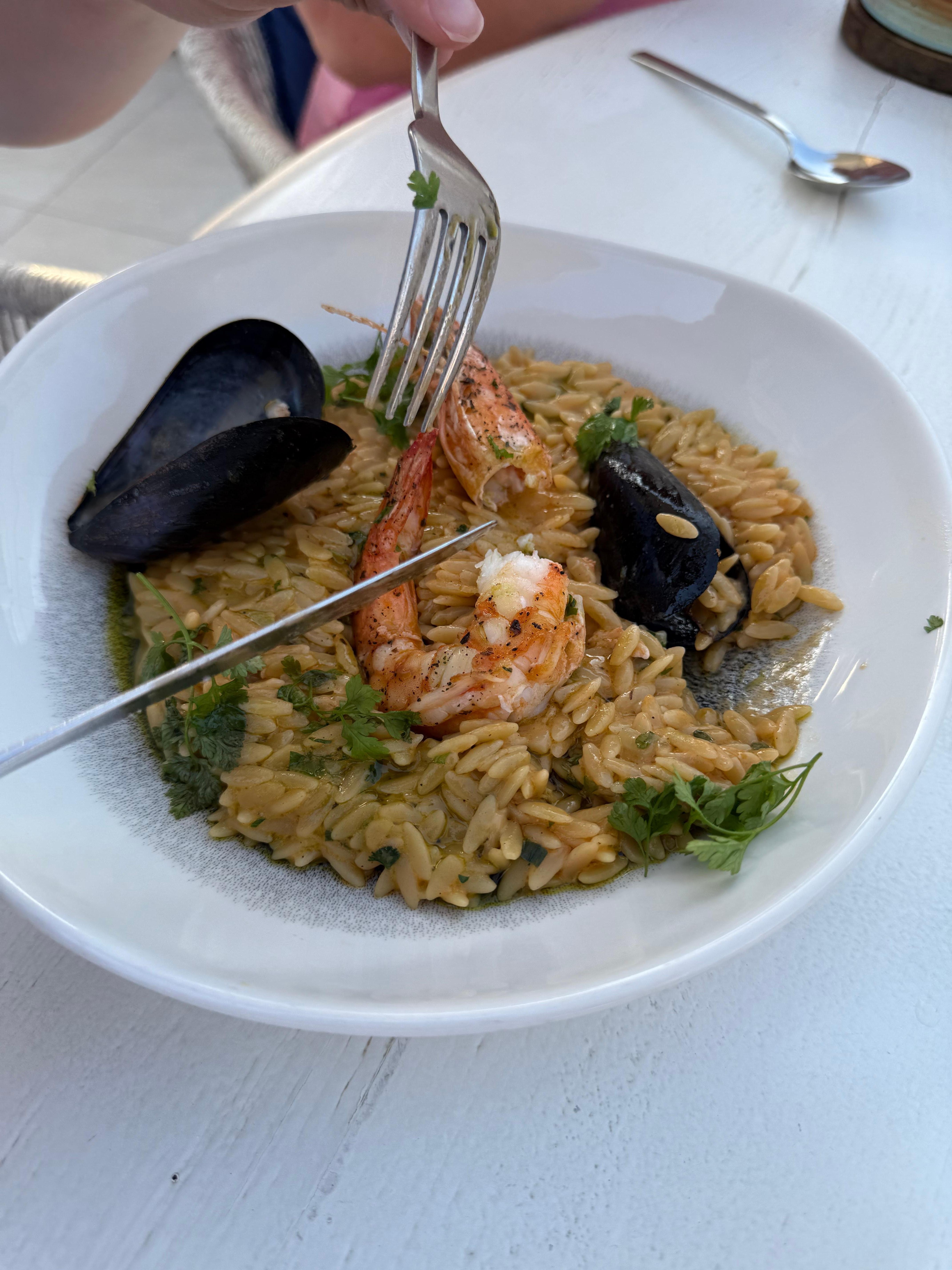 Seafood Orzo pasta