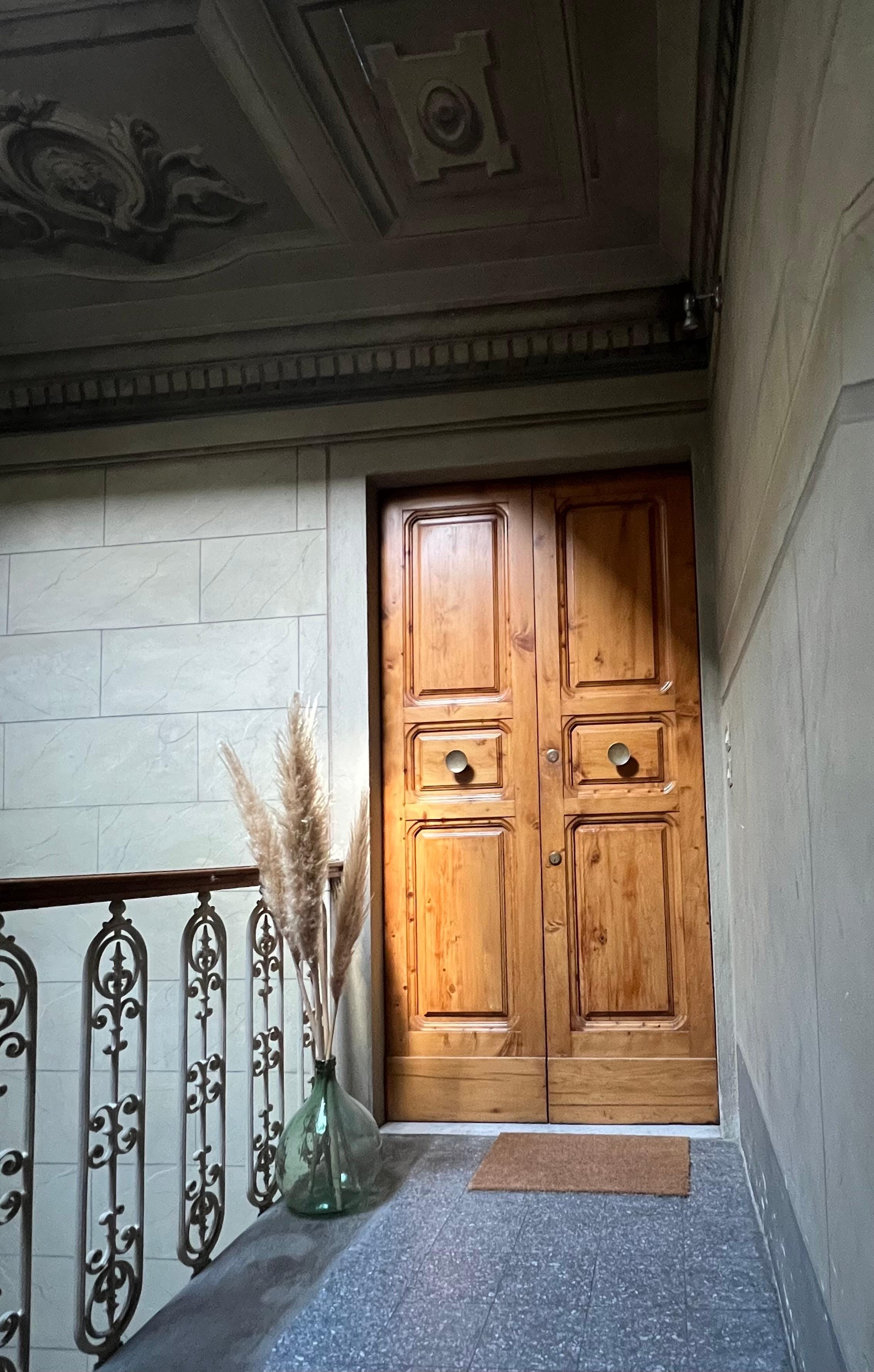There is an elevator (lift) with just a few steps to the apartment. 