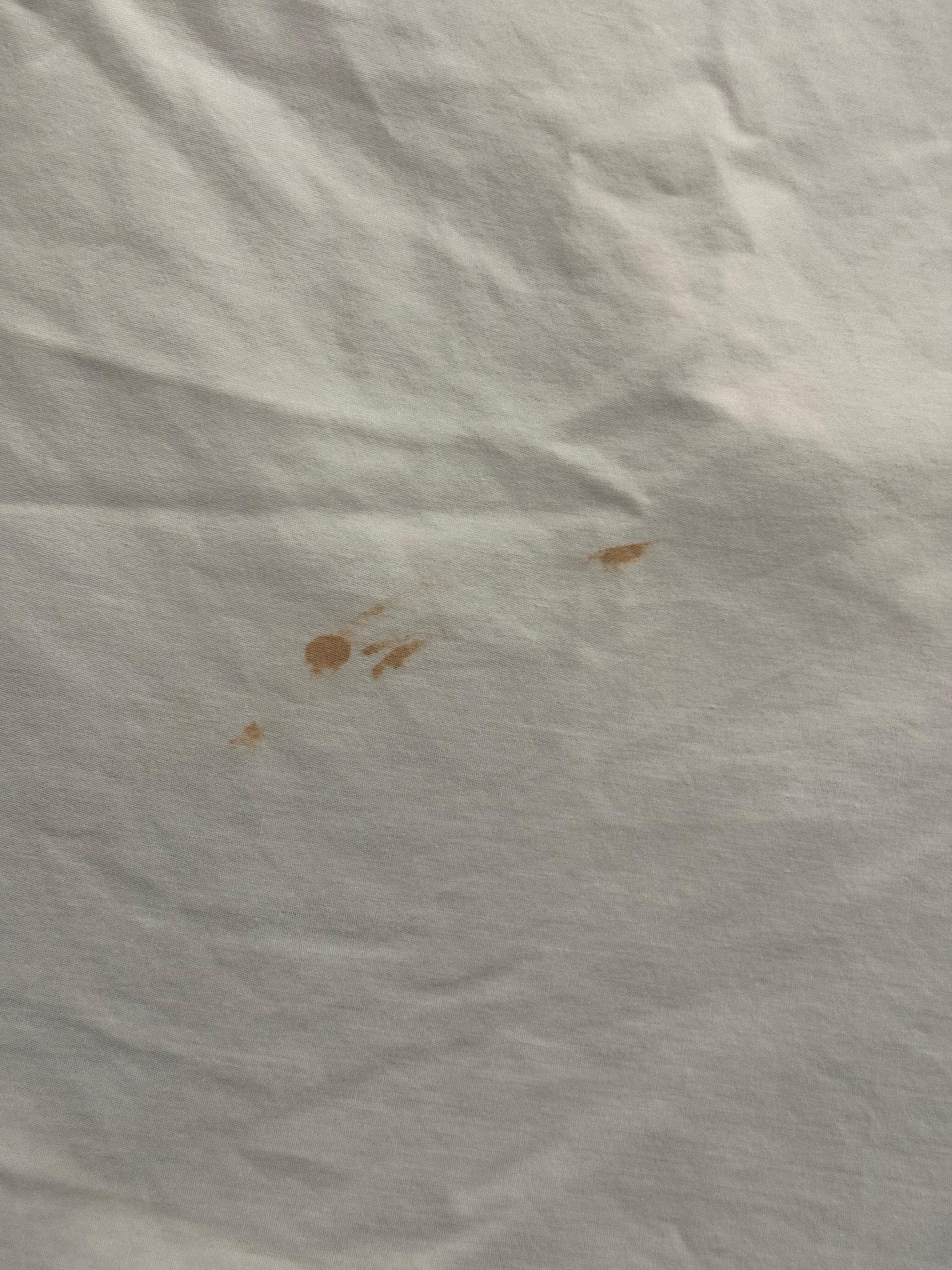Blood stains on sheets we received from front desk as clean sheets