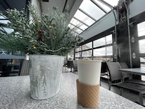 A complementary coffee also while enjoying the morning view.