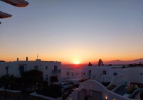 Sunset view from hotel patio.
