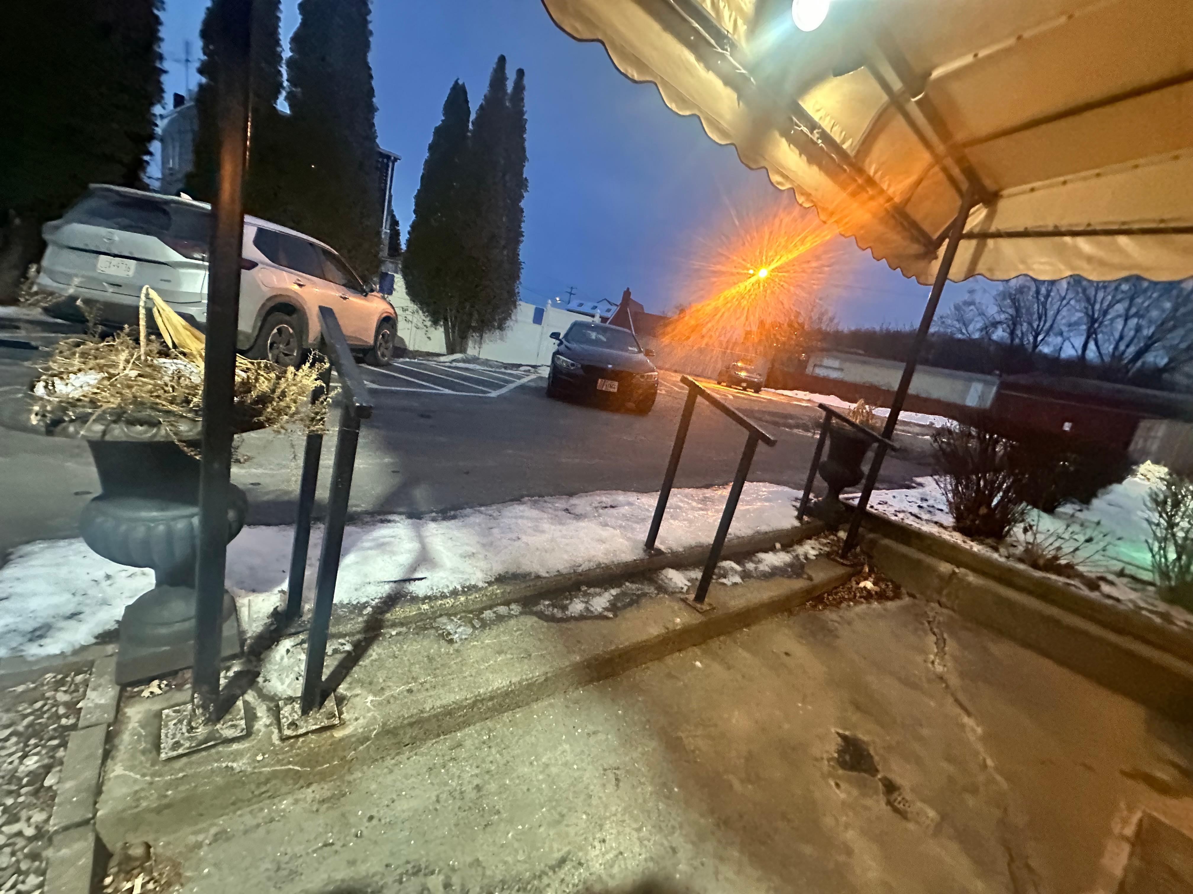 Stairs to lobby uncleared after 2 snow events