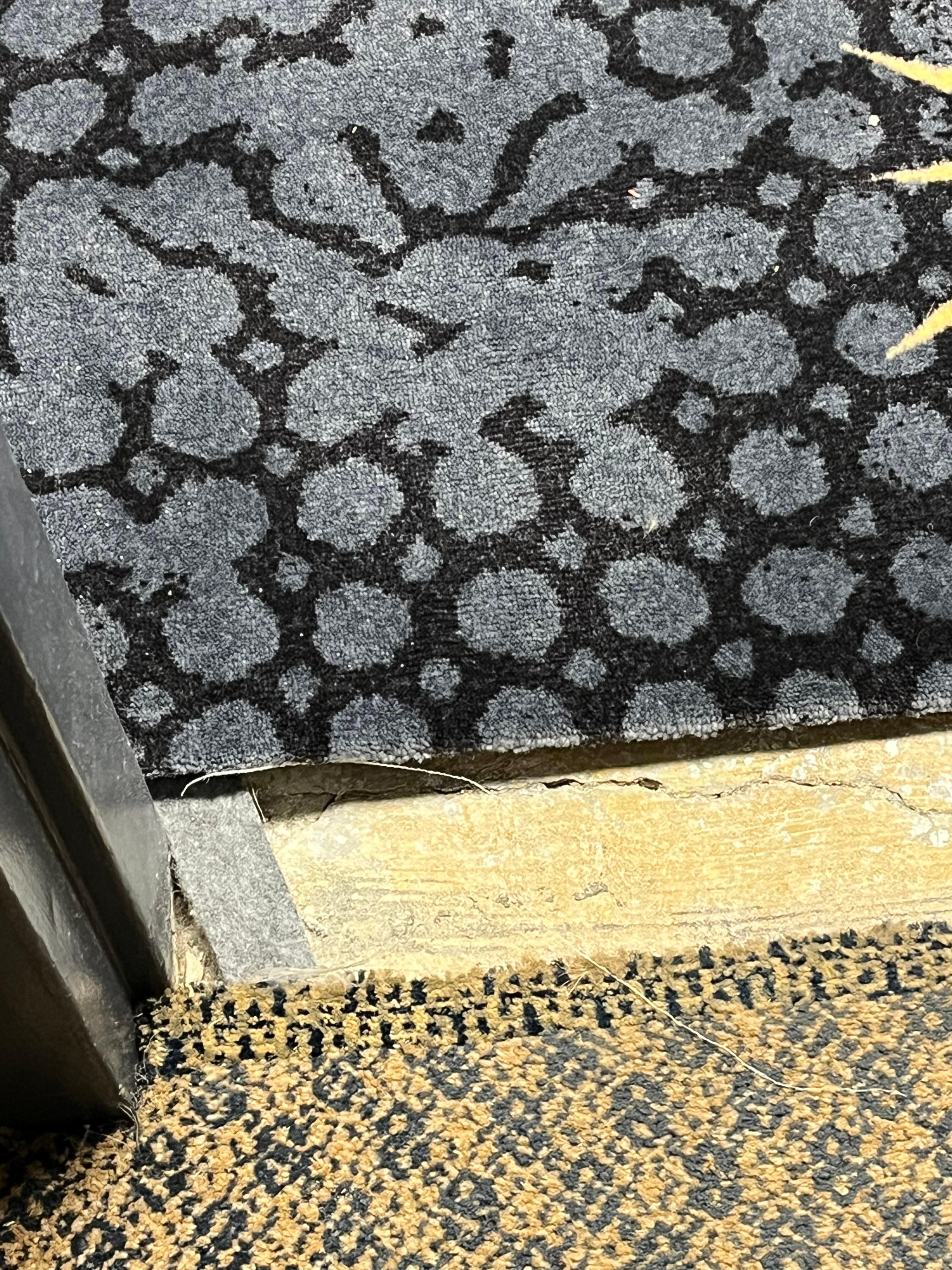 All the carpet everywhere was not finished or coming up