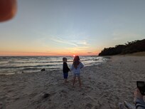 Watching the sunset from the beach
