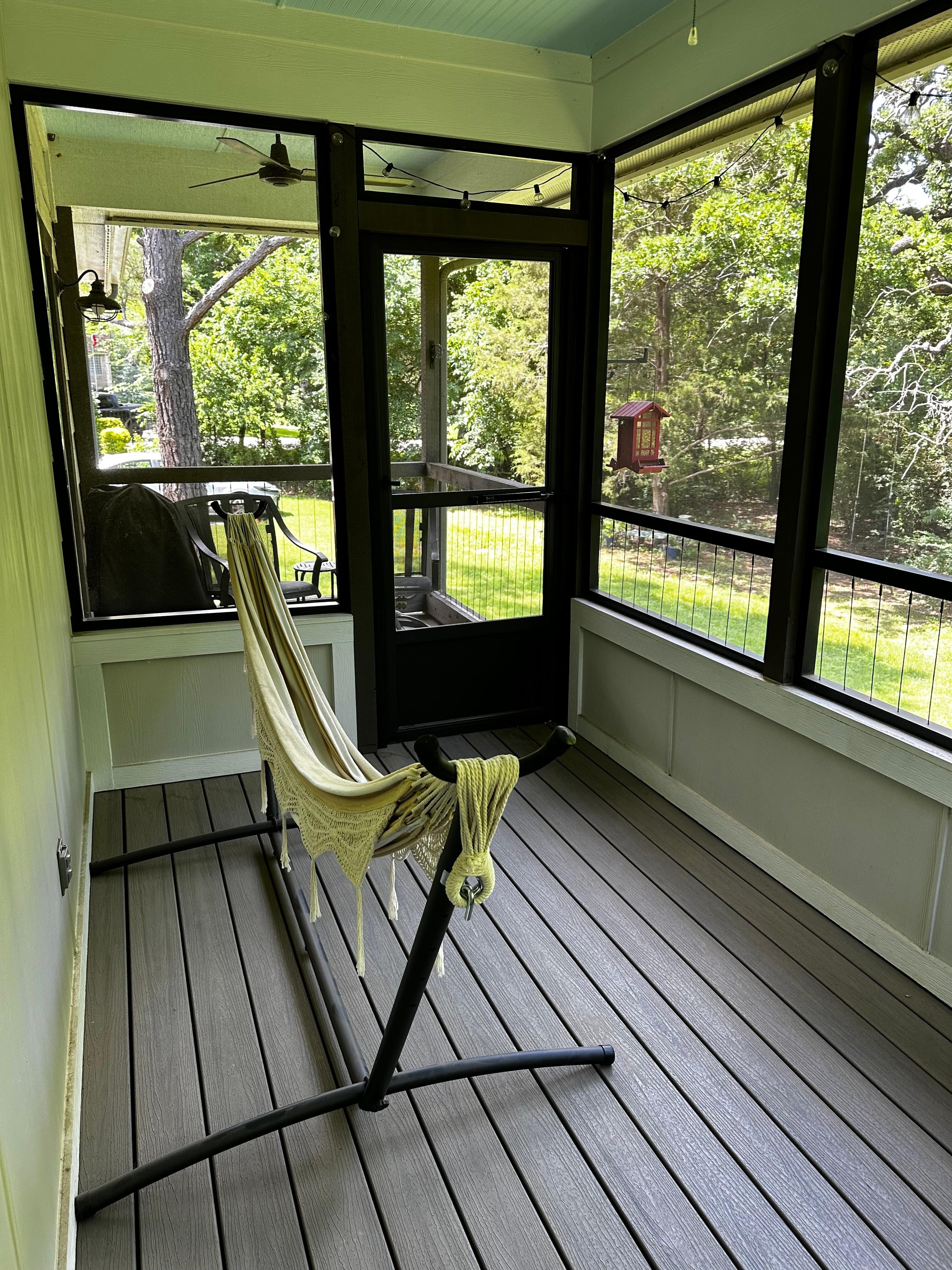 Porch off the bedroom.