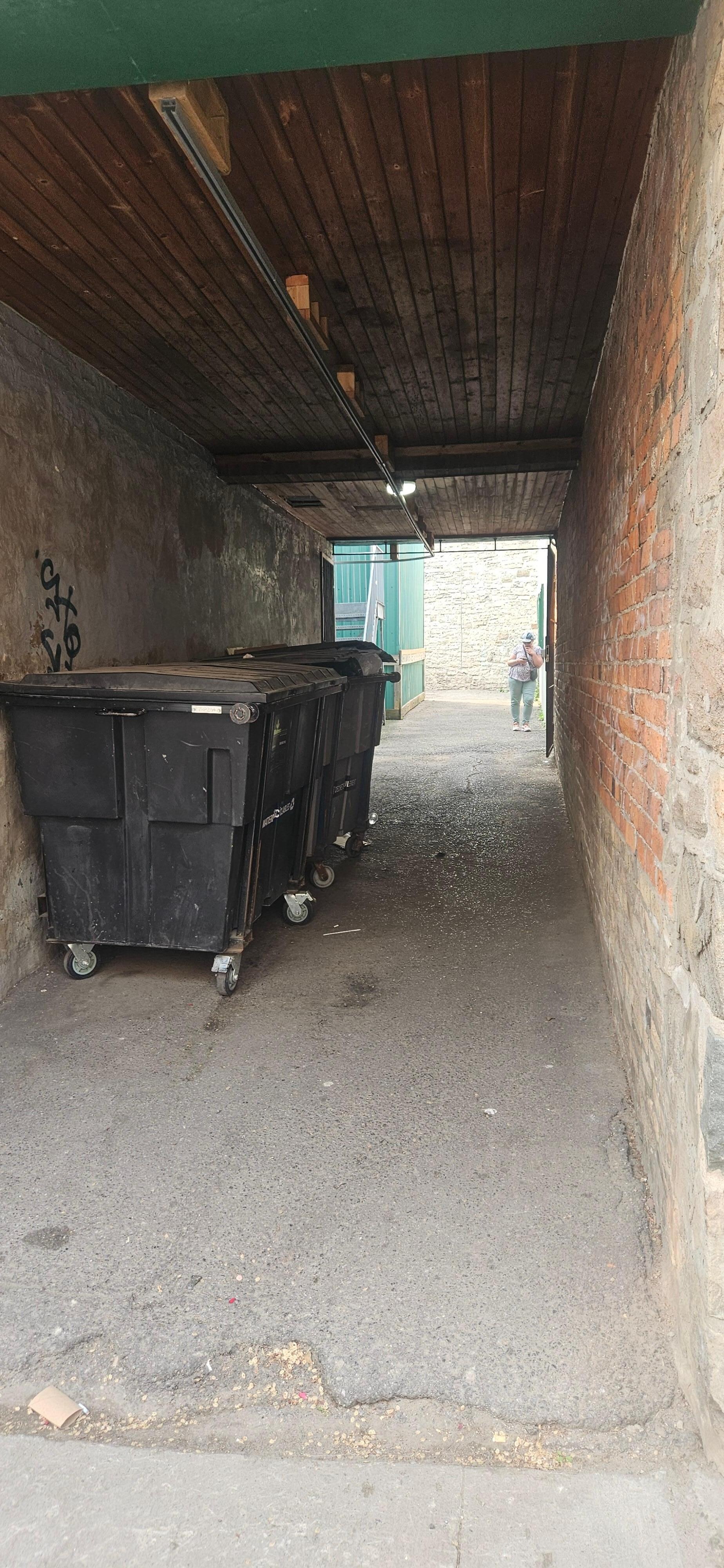 One door down the garbage alley