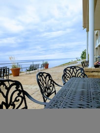 Sitting area. Gas grills and fire pits provided.