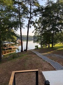 Looking from the back deck to the lake.