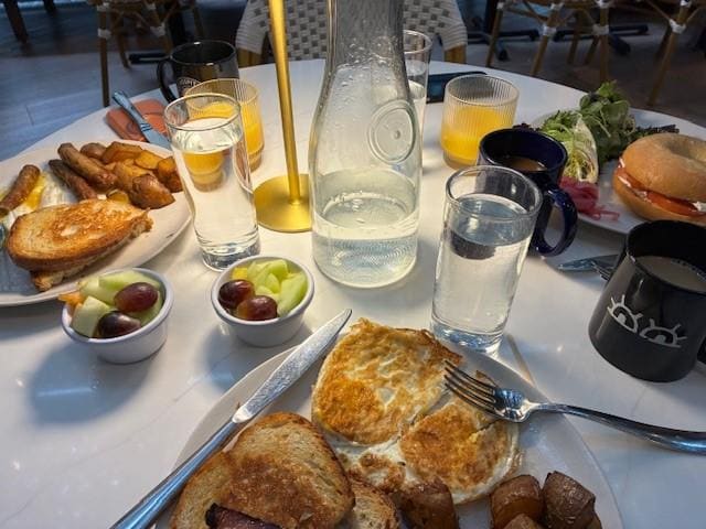 Breakfast in our hotel at The Wilson. Excellent food and service.