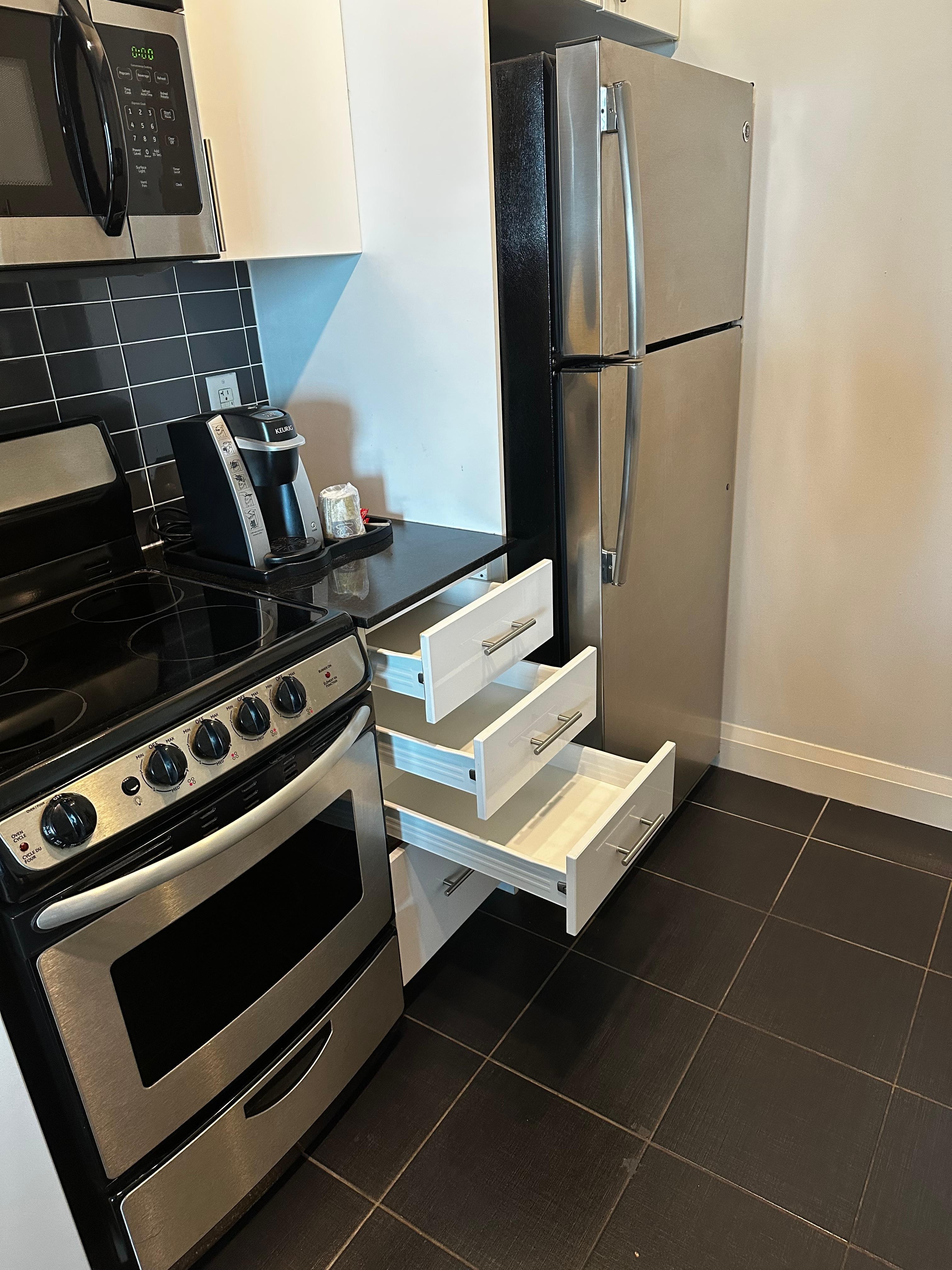 Nice kitchen but nothing in it.