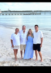 Beach directly behind the house