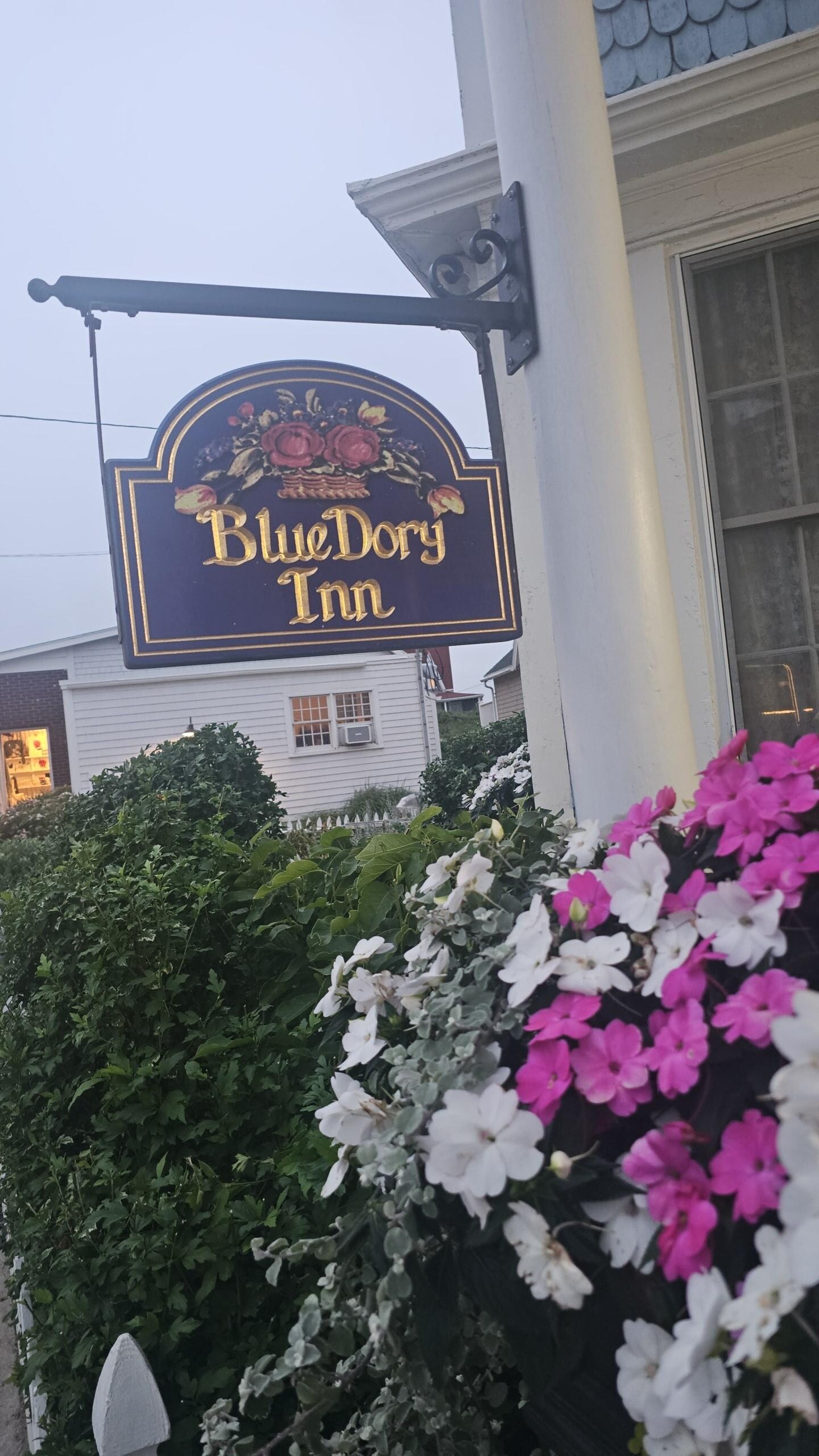 Blue Dory sign on the front porch 