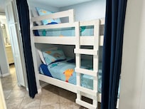 Bunk beds ware great, complete with light and curtains that close for privacy.