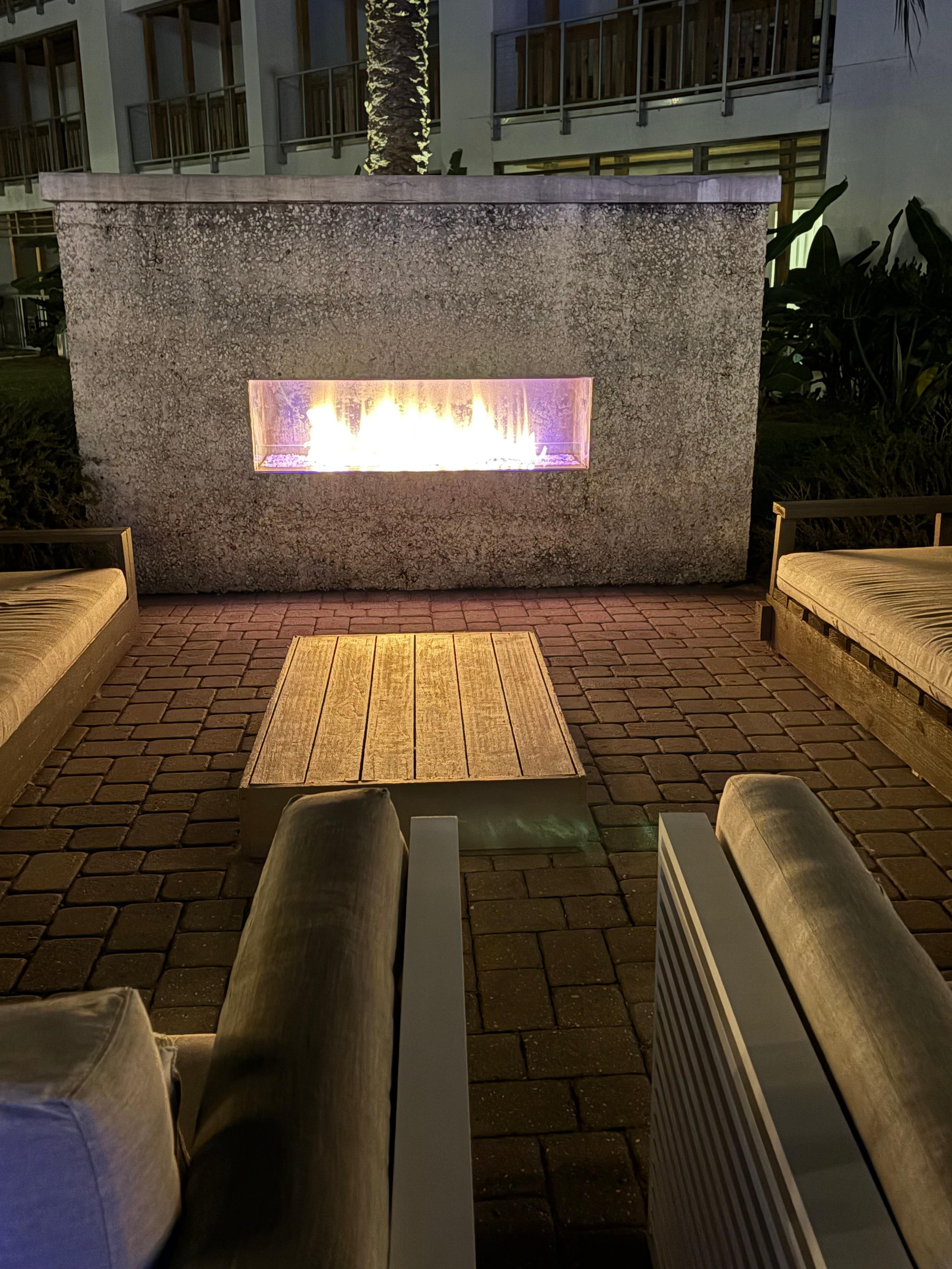 Nice outdoor fireplace