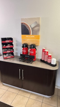 The hotel only offers coffee