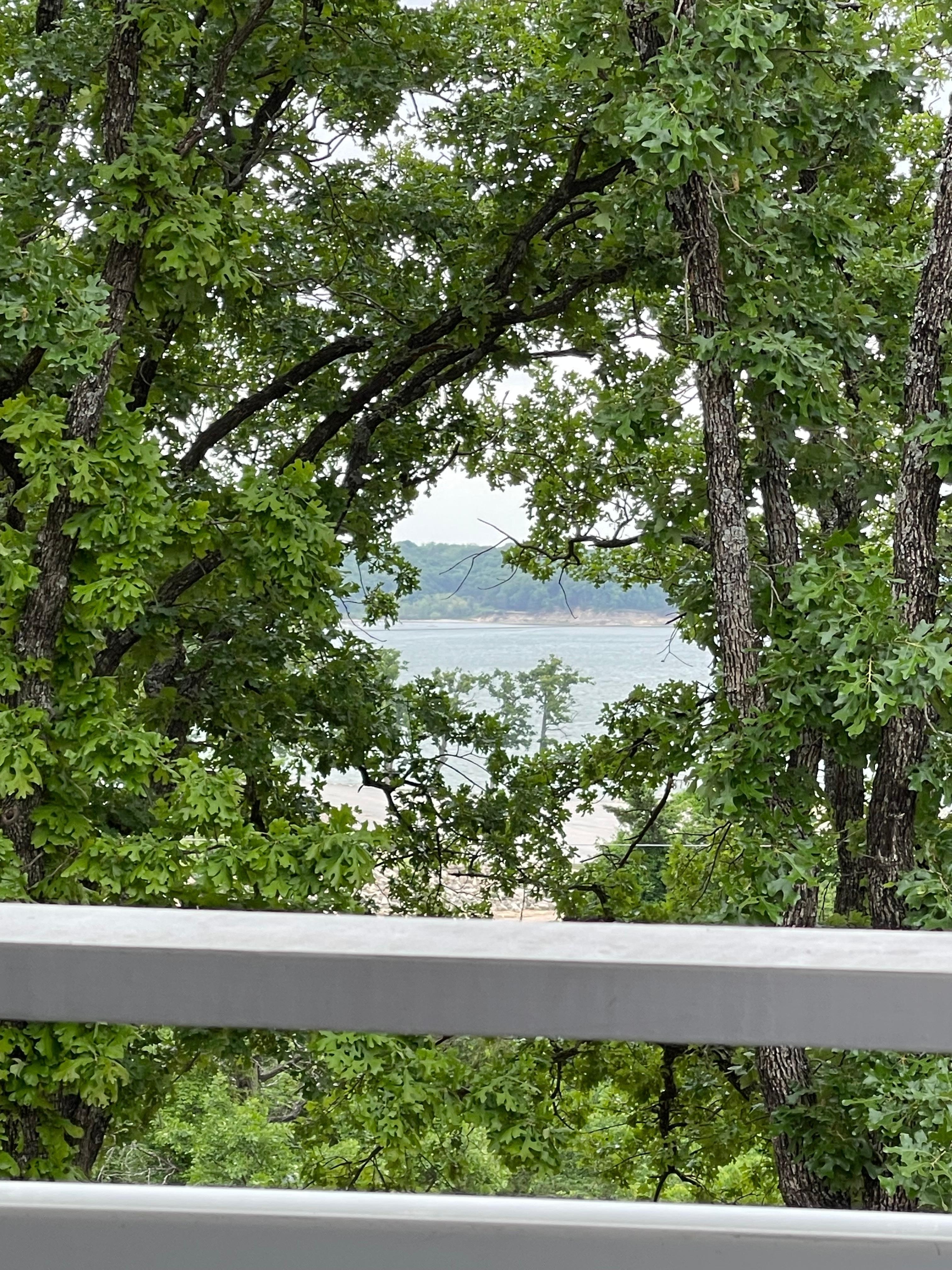 From the second floor balcony.