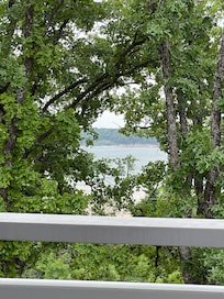 From the second floor balcony.