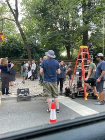 Watching a movie shoot surrounding the Central Park
