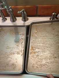 “Clean” pans from cabinet