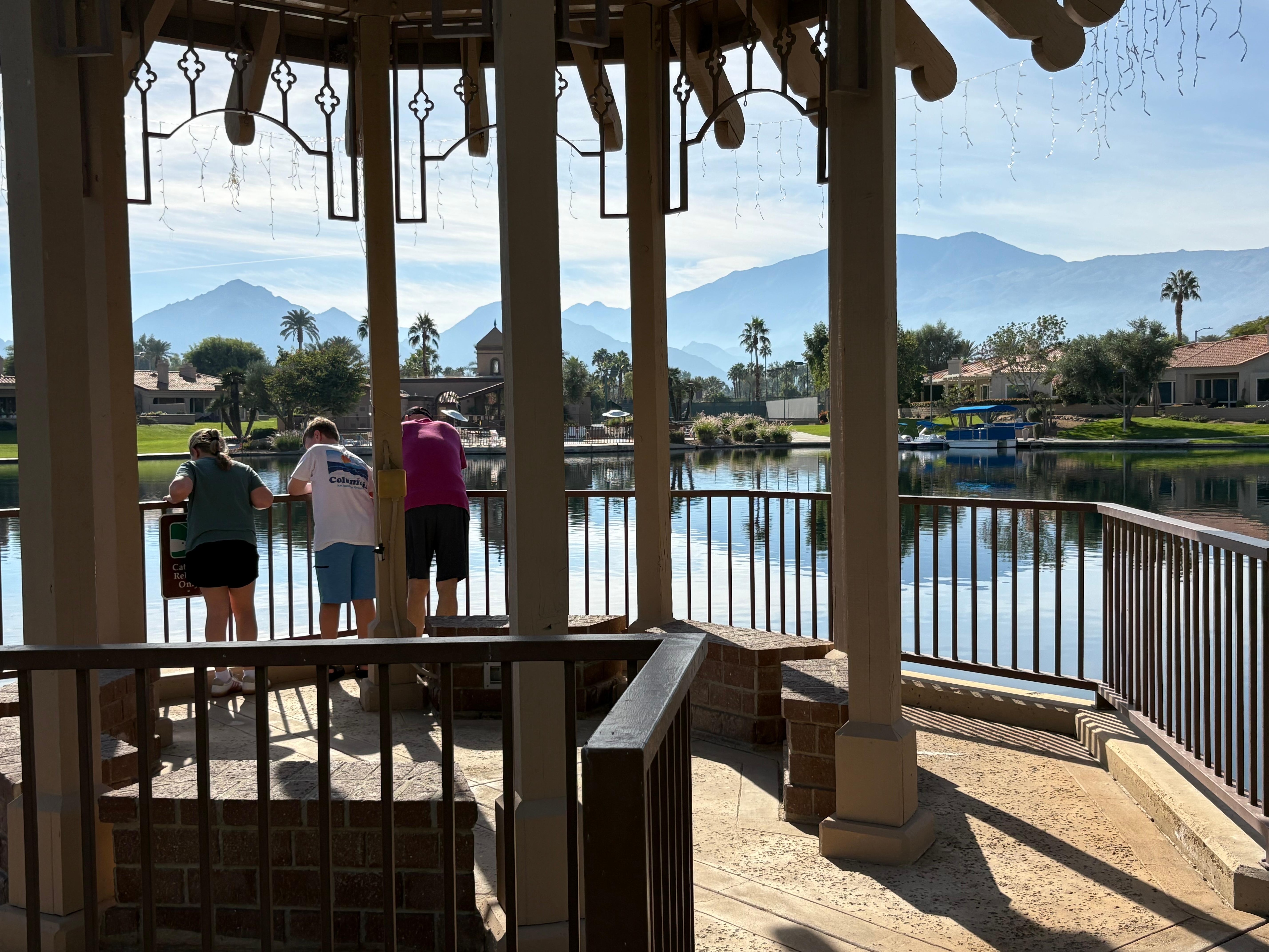 Walking around lake/gazebo
