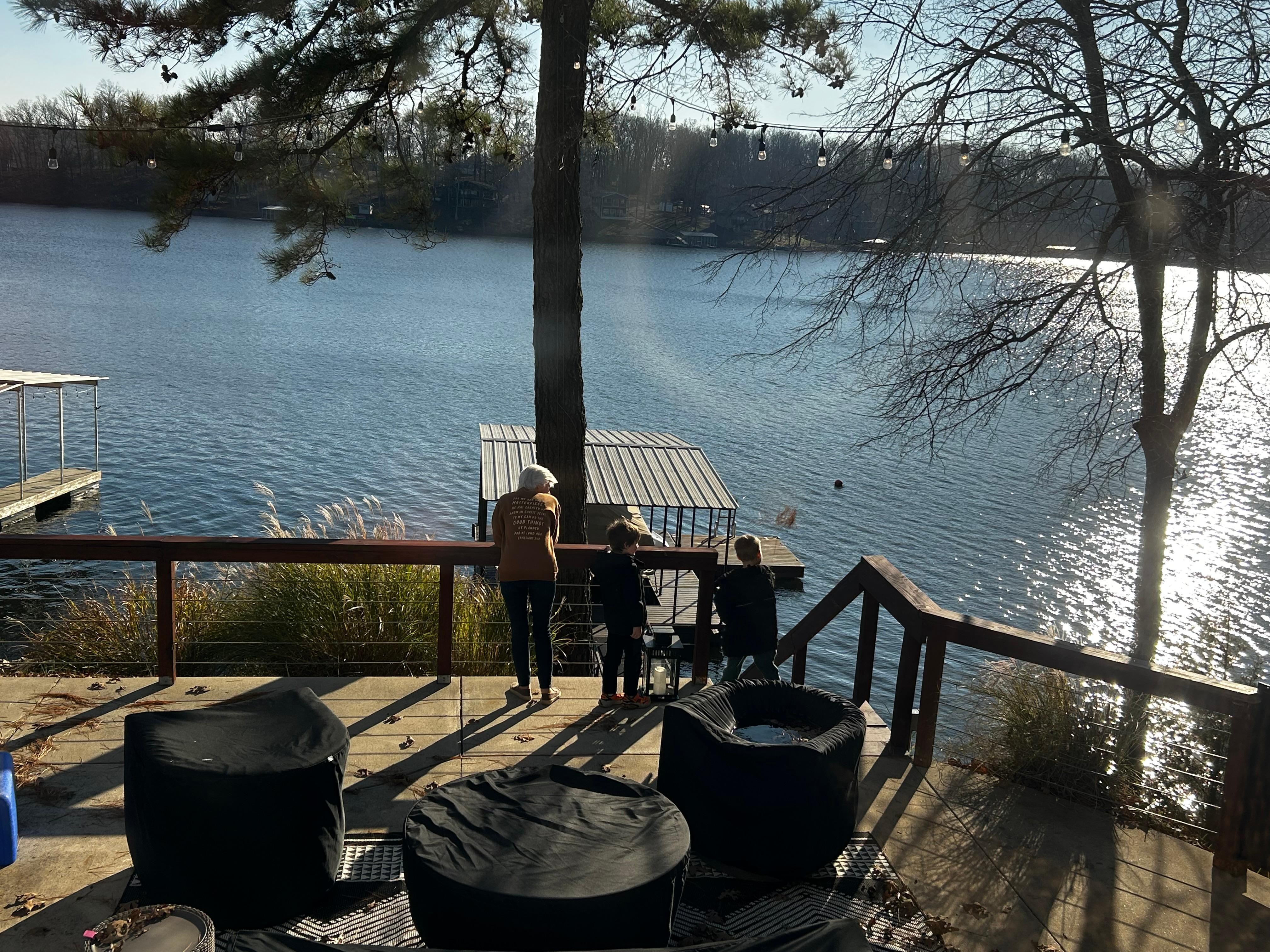 such a beautiful patio to enjoy the water! 