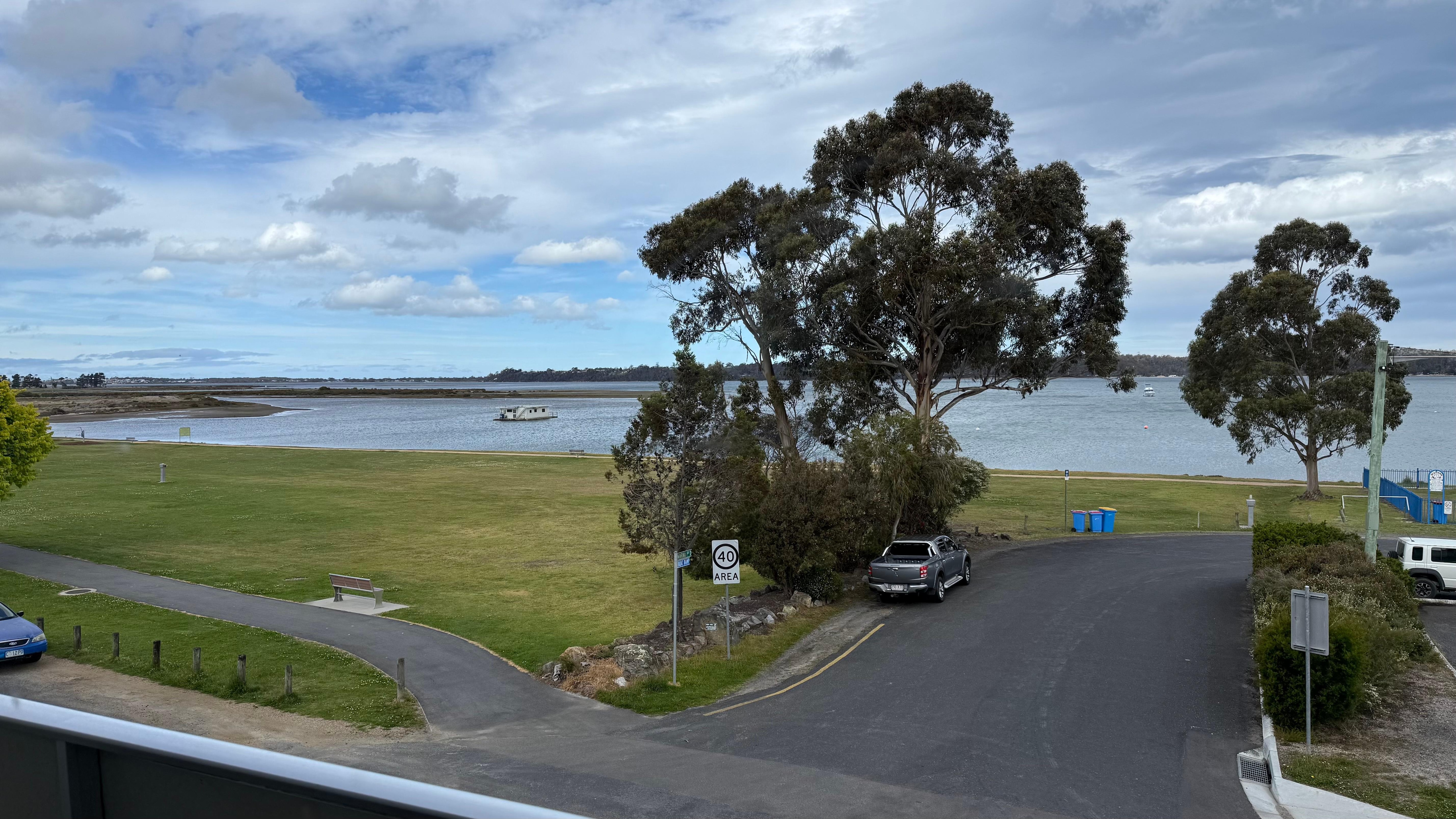 View from dining area. 