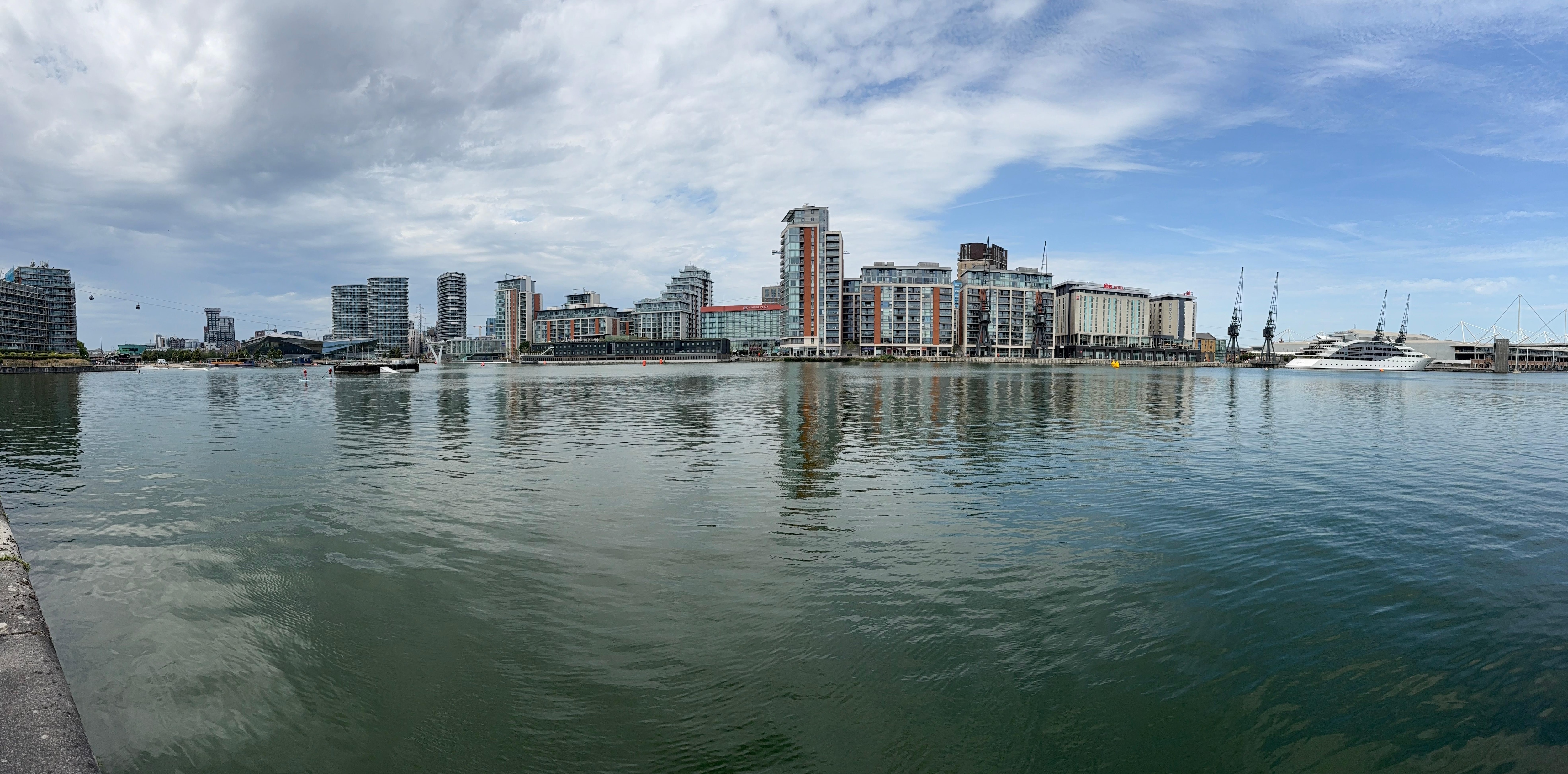 View looking across the dock to the hotel.