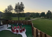 Shot from the house - hanging around the firpit