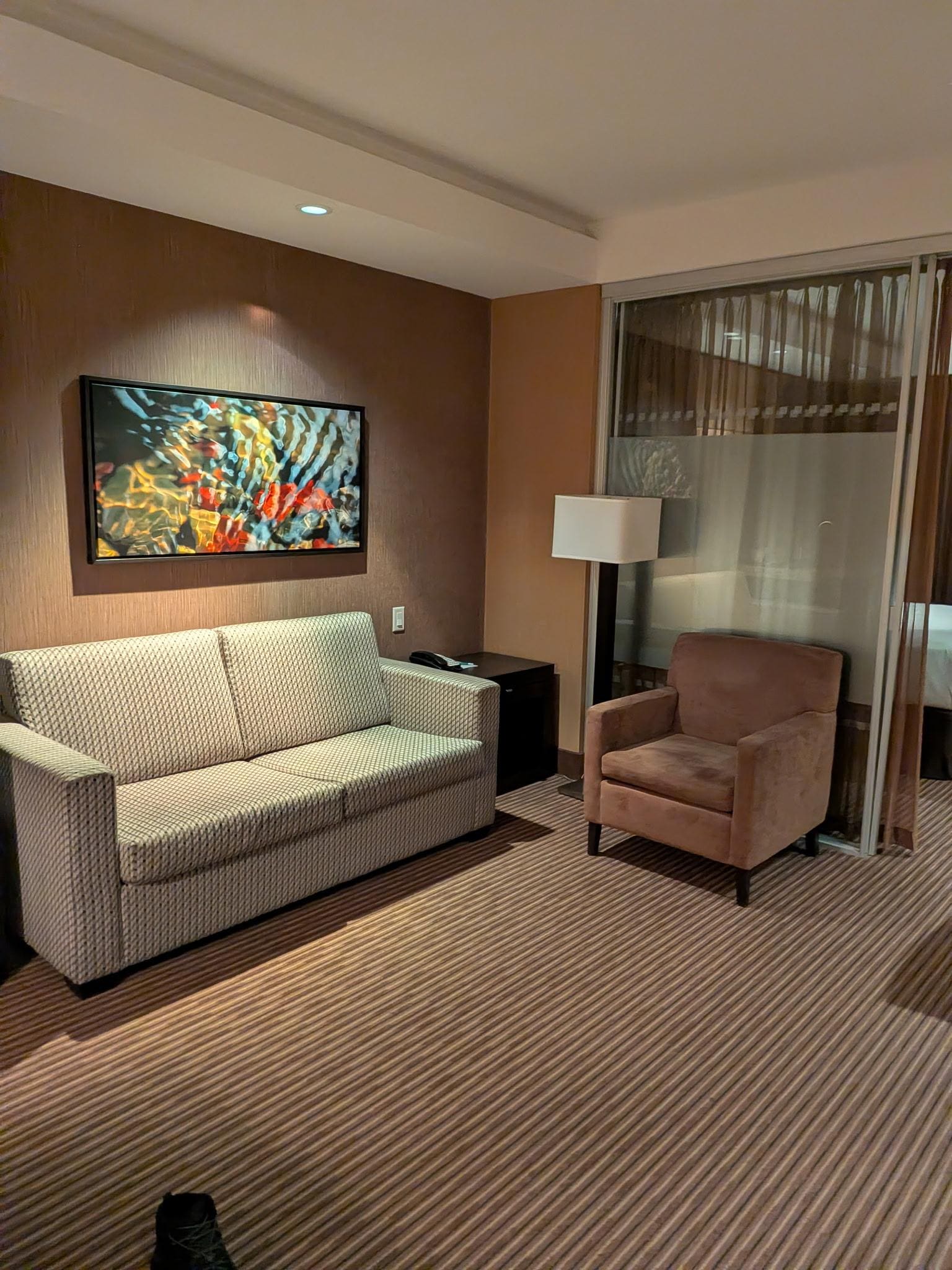 A great living space before the bedroom, perfect for lounging and seating for everyone