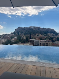 Infinity pool with Parthenon