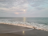Moon over the atlantic at beach access