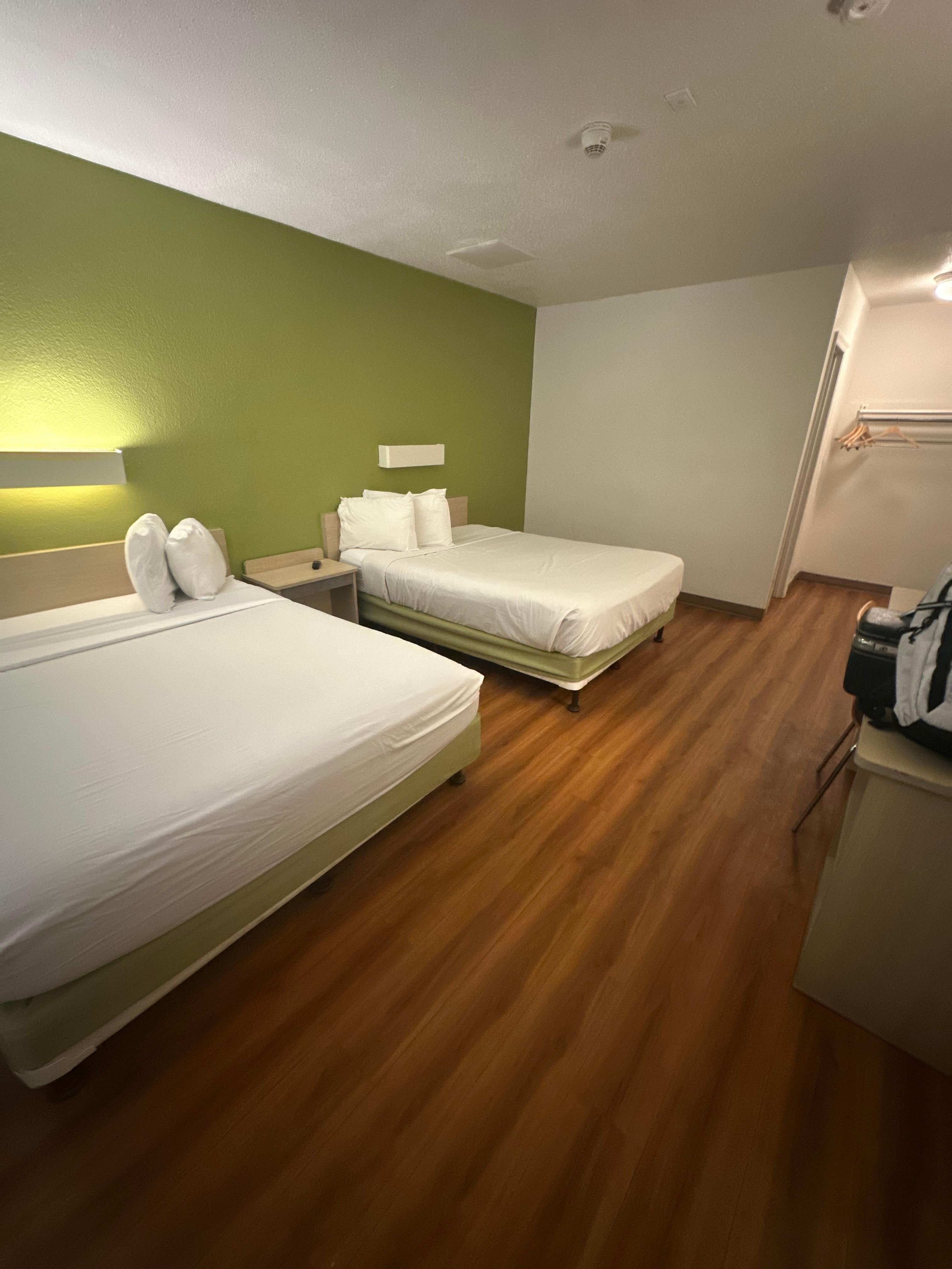 Minimalist room would be ok if the beds were at least prison quality. Btw, the AC is 4” from the bed on the left. 