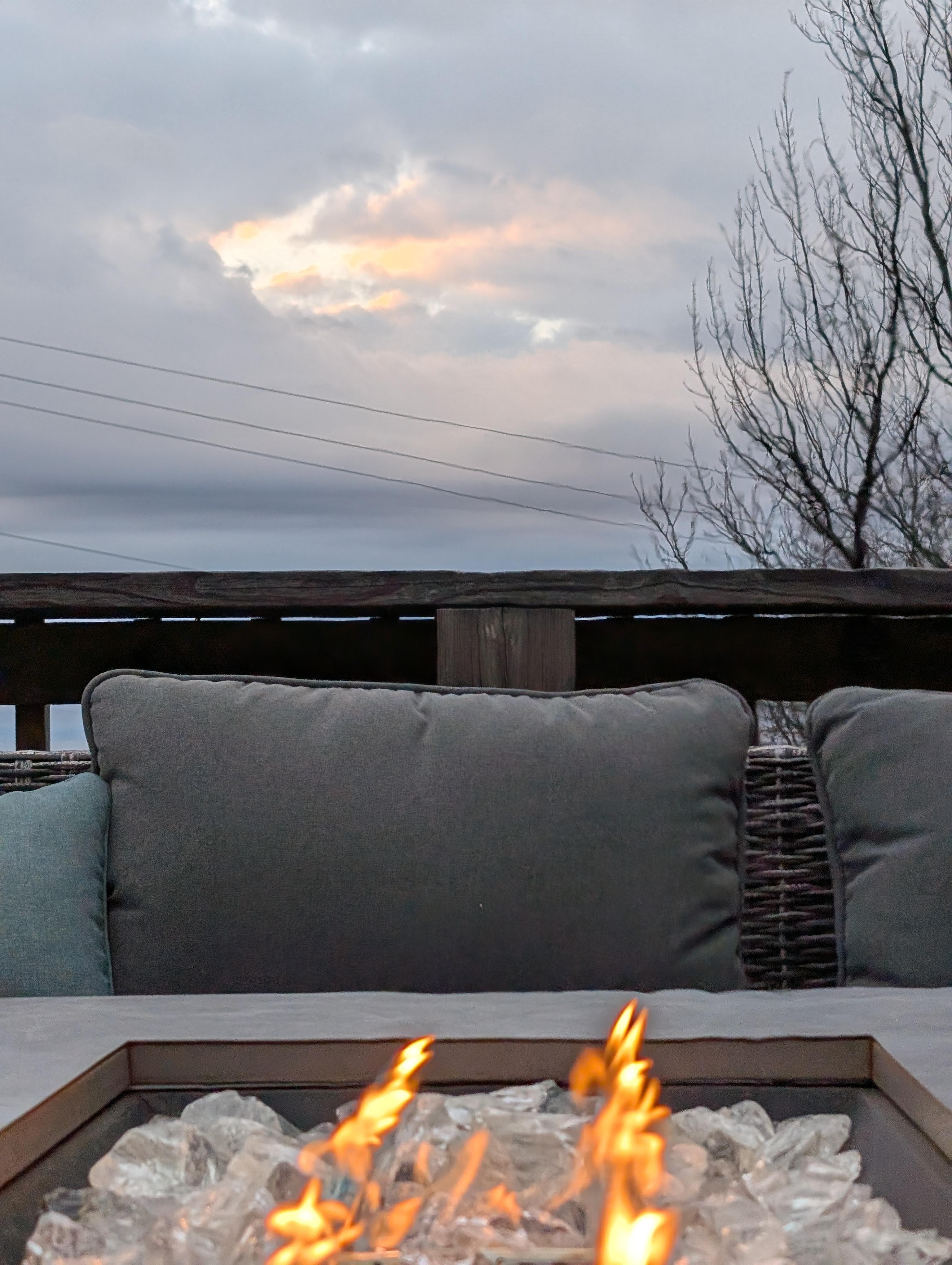 Fire pit on the deck 