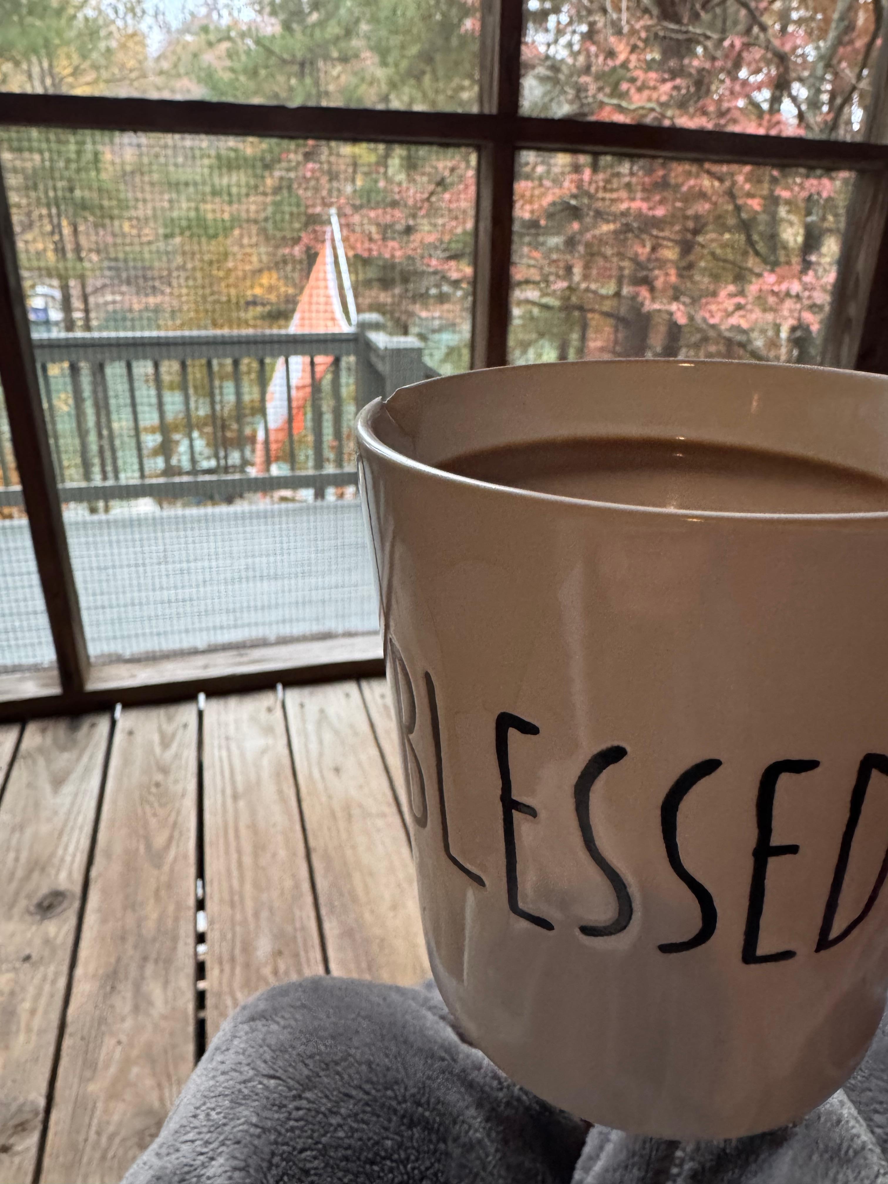 Feeling blessed to be relaxing on the deck in the quiet morning!