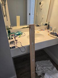 A piece fell off our mirror in the middle of the night.