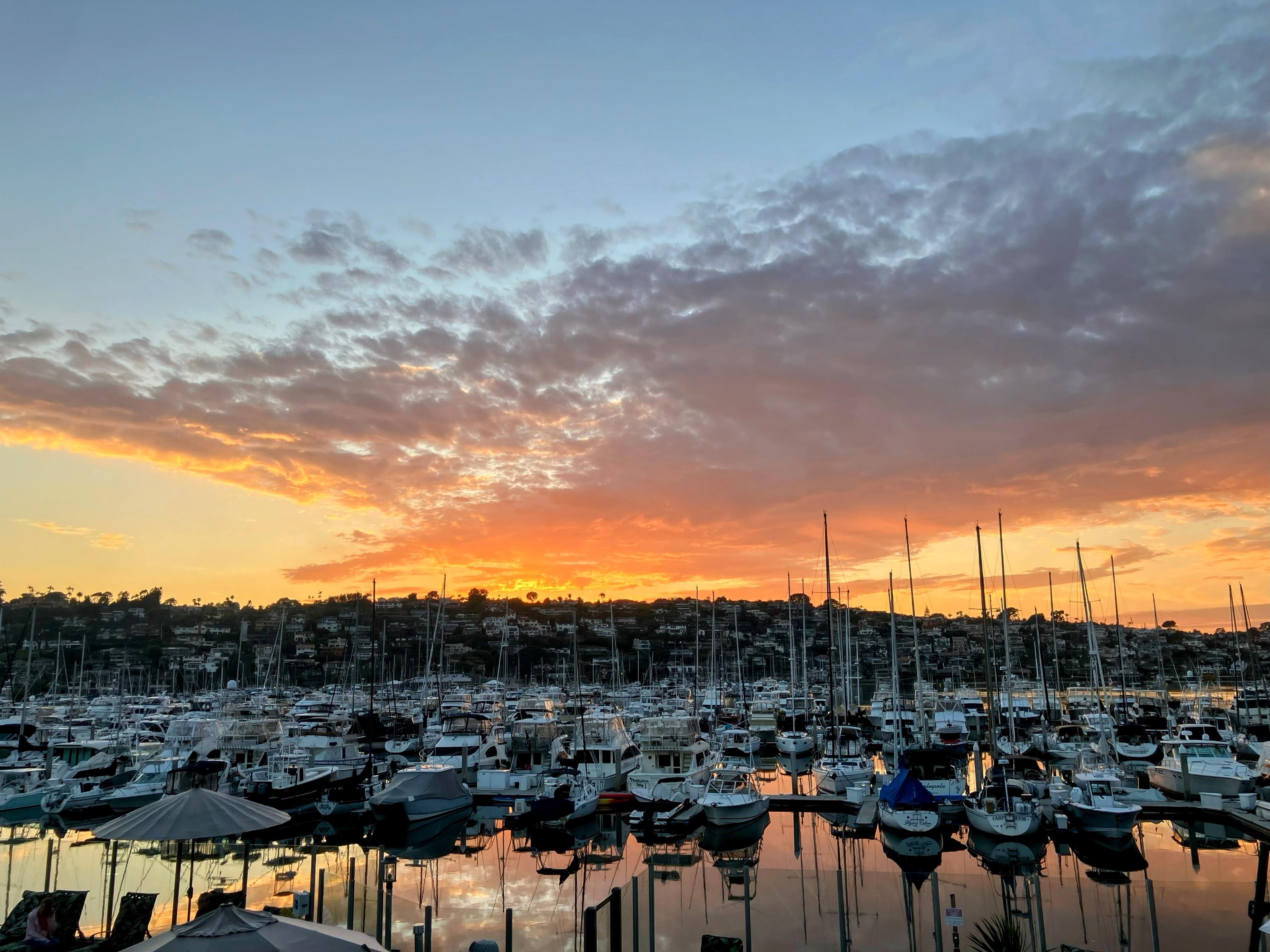 Sunset marina view